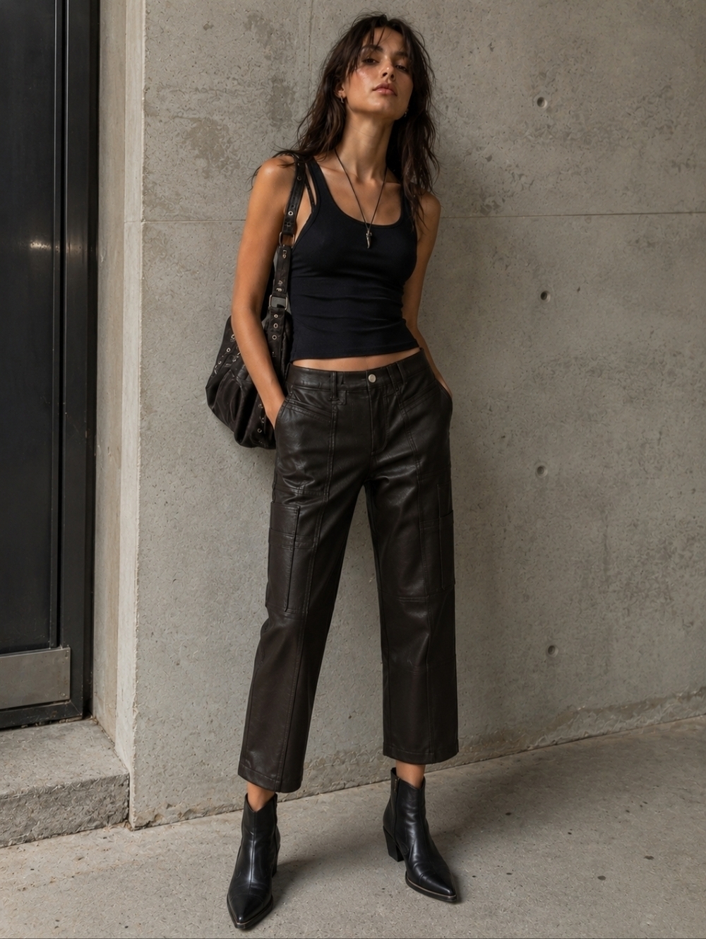 NWT Sundance Coated Bronte Cargo Pants-Fudge